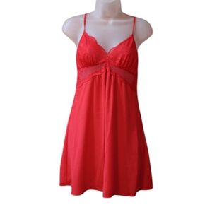 INC International Concepts Red Chemise with Adjustable Straps Sexy Lingerie